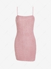 ZAFUL Robe Moulante Fourrée à Bretelle S Rose clair