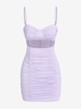 ZAFUL Robe Moulante Plissée Découpée M Violet clair
