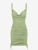 ZAFUL Robe Moulante Sanglée à Col Bénitier S Vert clair