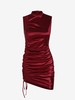 ZAFUL Robe Moulante Sanglée en Satin L Rouge foncé