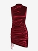 ZAFUL Robe Moulante Sanglée en Satin M Rouge foncé