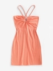 ZAFUL Robe Moulante sans Dos à Col Halter L Orange clair