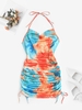 ZAFUL Robe Moulante Teintée Ouvert Au Dos à Volants M