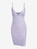 ZAFUL Robe Moulante Texturée à Bretelle à Col V S Violet clair