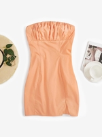 ZAFUL Robe Moulante Tube Fendue en Avant L Orange clair