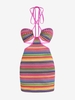 ZAFUL Robe Nouée Croisée Découpée Zigzag Colorée sans Dos à Col Halter M