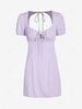 ZAFUL Robe Nouée Fleurie Ouverte Au Dos avec Trou de Serrure M Violet clair
