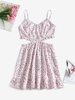 ZAFUL Robe Petite Florale Découpée à Bretelle S Blanc