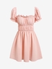 ZAFUL Robe Plissée à Manches Bouffantes à Volants M Rose clair