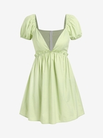 ZAFUL Robe Plissée à Manches Bouffantes S Vert clair