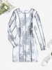 ZAFUL Robe Plissée Bouée de Sauvetage à Manches Longues S Gris clair