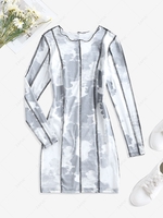 ZAFUL Robe Plissée Bouée de Sauvetage à Manches Longues S Gris clair