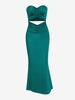 ZAFUL Robe Sirène Tube Découpée à Volants L Vert profond