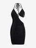 ZAFUL Robe Soutien-Gorge Fluide Découpé sans Dos à Col Halter M Noir