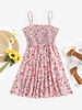 ZAFUL Robe Superposée à Imprimé Fleur à Volants S Rose clair