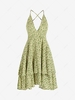 ZAFUL Robe Superposée Croisée à Imprimé Fleurie sans Dos Xl Vert clair