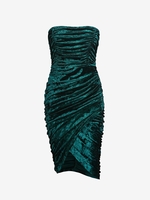 ZAFUL Robe Tube Tulipe en Velours à Volants M Vert profond