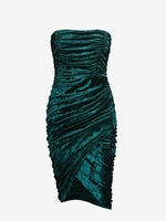 ZAFUL Robe Tube Tulipe en Velours à Volants S Vert profond