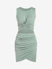 ZAFUL Robe Tulipe Découpée Tordue à Volants S Vert clair