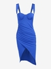 ZAFUL Robe Tulipe Drapée Superposée S Bleu