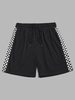 ZAFUL Short à Carreaux Imprimé à Cordon de Serrage Xxl Noir