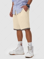 ZAFUL Short à Imprimé Ethnique en Velours Côtelé avec Poche à Cordon Xxl Café lumière