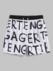 ZAFUL Short à Imprimé Lettre à Rayure Verticale en Coton à Cordon M Noir