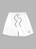 ZAFUL Short à Label Design en Couleur Unie à Cordon S Blanc