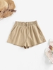 ZAFUL Short à Taille Empire Boutonné avec Poches S Café