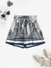 ZAFUL Short à Taille Empire Ceinturé Cachemire à Coupe Haute Xl Bleu profond