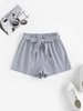 ZAFUL Short à Taille Empire Rayé Fine S Bleu profond
