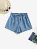 ZAFUL Short à Taille Empire S Bleu