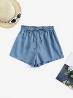 ZAFUL Short à Taille Empire S Bleu