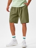 ZAFUL Short Bermudas de Vacances Simple à Fente Latérale avec Poches à Cordon L Vert profond