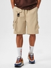 ZAFUL Short Cargo à Bretelle Bouclée avec Multi-Poches Xxl Café lumière