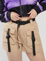 ZAFUL Short Cargo Bouclé Ceinturé Grande Taille avec Poche