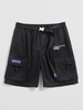 ZAFUL Short Cargo de Coupe-vent Motif de Lettre avec Multi-Poches L Noir
