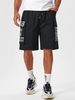 ZAFUL Short Cargo Motif de Lettre avec Multi-Poches à Cordon L Noir