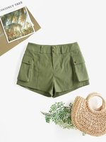ZAFUL Short Cargo Zippé à Taille Basse M Vert