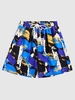 ZAFUL Short Décontracté à Imprimé Peinture Colorée S Bleu