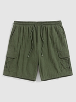 ZAFUL Short Décontracté avec Design de Multi-Poches à Cordon S Vert profond