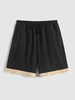 ZAFUL Short Décontracté en Couleur Jointive à Cordon L Noir