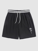 ZAFUL Short Décontracté Rayé Rose Brodée à Taille Rayée M Noir