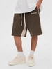ZAFUL Short Décontracté Txturé en Blocs de Couleurs à Lettre DREAMS Brodée M Café