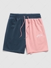 ZAFUL Short de Jogging en Blocs de Couleurs Motif Mesure de la Mer et Lettre DREAMS S Rose clair