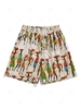 ZAFUL Short de Plage Rétro à Imprimé Femme Africaine à Cordon de Serrage Xl Blanc