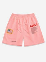 ZAFUL Short de Sport à Imprimé Lettre Graphique M Rose léger