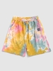 ZAFUL Short de Sport Applique Teinté Imprimé S Jaune