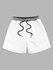 ZAFUL Short de Survêtement en Couleur Unie à Cordon Streetwear L Blanc