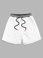 ZAFUL Short de Survêtement en Couleur Unie à Cordon Streetwear L Blanc